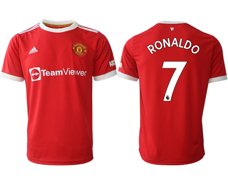 Men 2021-2022 Club Manchester United home red aaa version #7 Adidas Soccer Jerseys